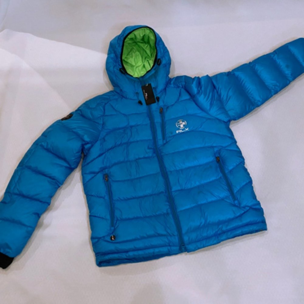RLX Ralph Lauren New Men's Nylon Glacier Down Jacket Cielo Blue